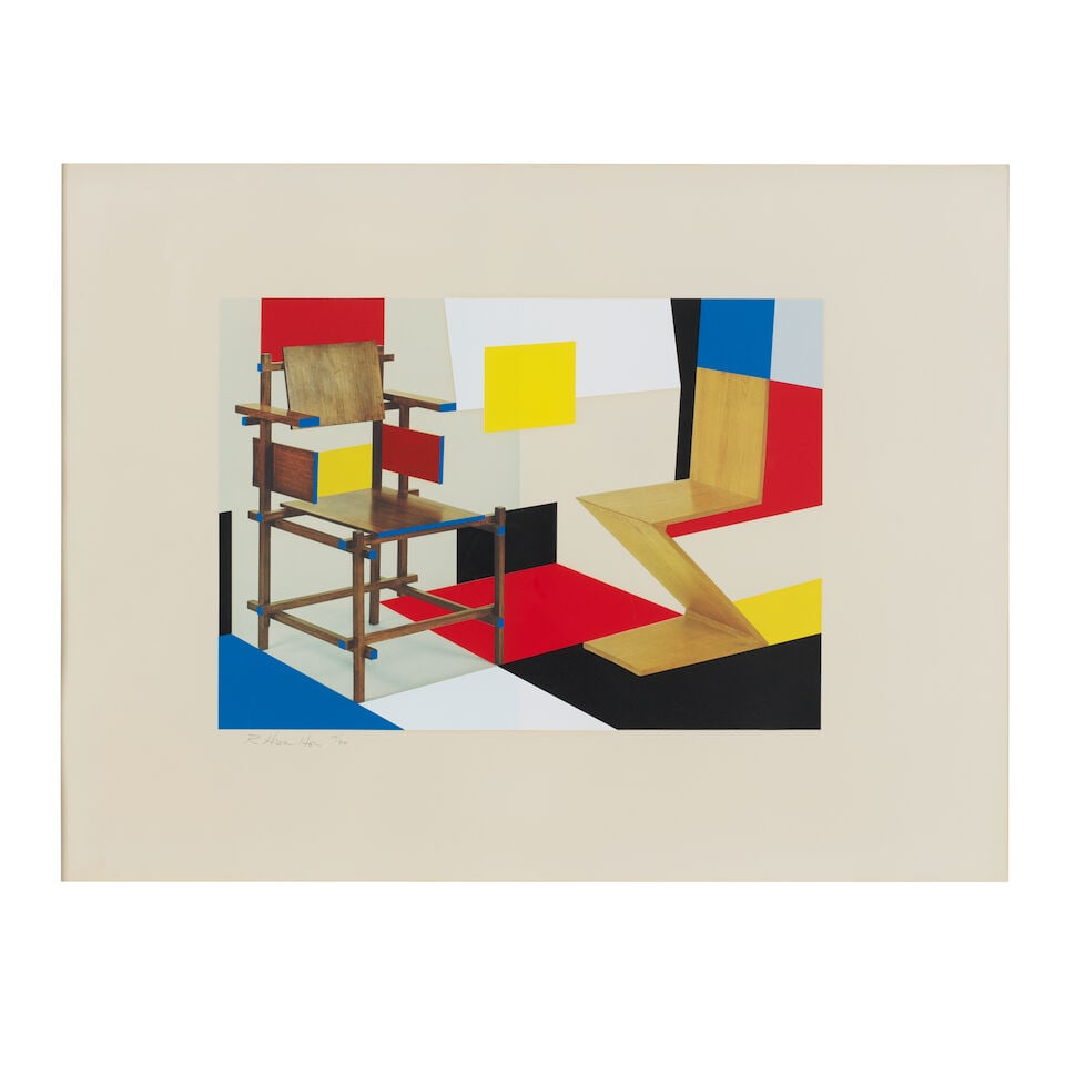 Richard Hamilton (British, 1922-2011) Putting on de Stijl Collotype and screenprint in colours, ...: Richard Hamilton (British, 1922-2011) Putting on de Stijl (Lullin 111) Collotype and screenprint in colours, 1979, on Ivorex paper, signed and numbered 10/90 in pencil (there were also nine artist's p