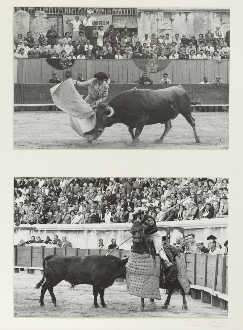 Lucien Clergue (French, 1934-2014) Toros, toreros et centaures avec Pablo Picasso The complete p...: Lucien Clergue (French, 1934-2014) Toros, toreros et centaures avec Pablo Picasso The complete portfolio, circa 1959-66, comprising 45 cibachrome and gelatin silver print photographs, on Ilford