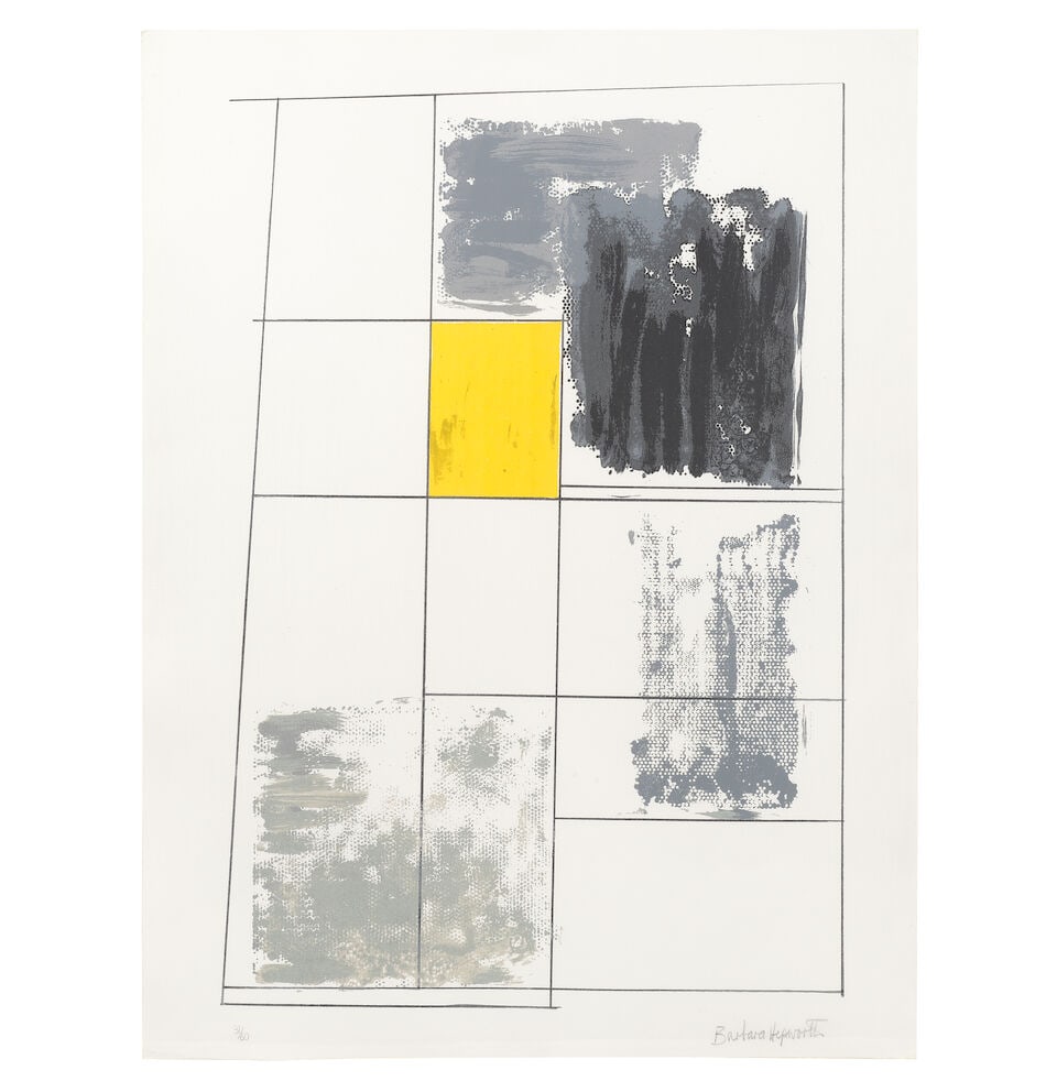 Dame Barbara Hepworth (British, 1903-1975) Assembly Square Forms Screenprint in colours, 1969, o...: Dame Barbara Hepworth (British, 1903-1975) Assembly Square Forms Screenprint in colours, 1969, on T.H. Saunders wove paper, signed and numbered 31/60 in pencil (there were also 20 artist's proofs), pr