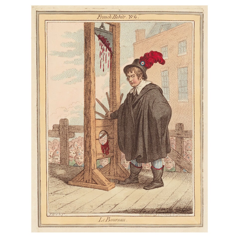 James Gillray (British, 1756-1815) Le Boureau, Plate 6, from French Habits Etching with hand-col... (1 of 2)