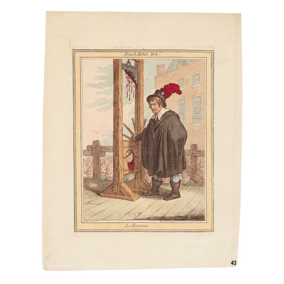 James Gillray (British, 1756-1815) Le Boureau, Plate 6, from French Habits Etching with hand-col... - 2