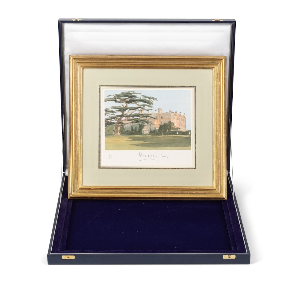 HM King Charles III (British, born 1948) Highgrove and the Cedar Tree Lithograph in colours, 200... - 2