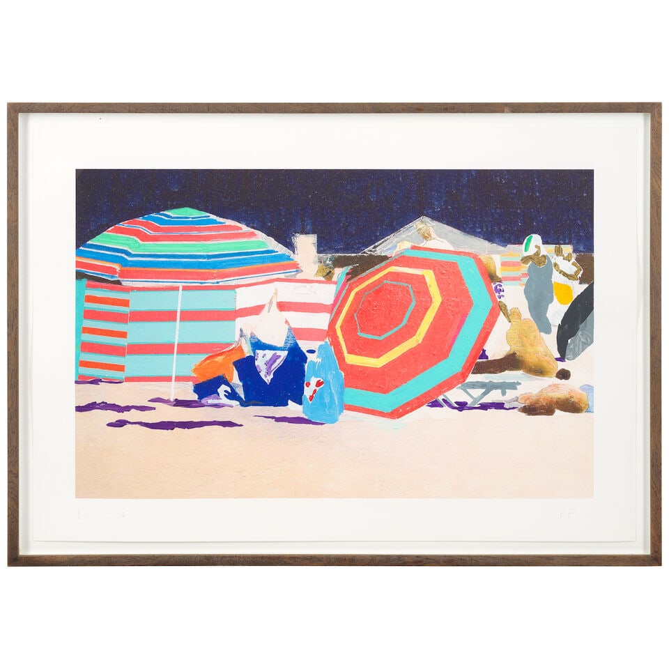 Hurvin Anderson (British, born 1965) Sun Shade Giclée print in colours with unique acrylic ... - 2