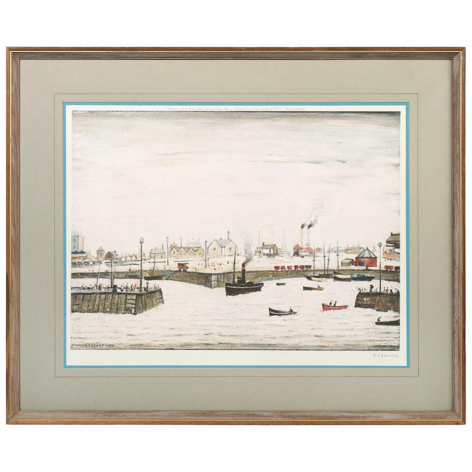 Laurence Stephen Lowry R.A. (British, 1887-1976) The Harbour Offset lithograph in colours, 1972,... - 2