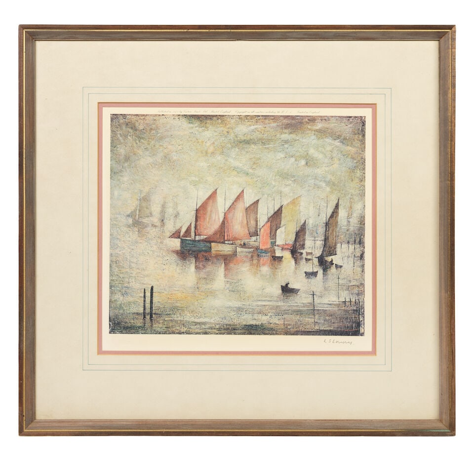 Laurence Stephen Lowry R.A. (British, 1887-1976) Sailing Boats Offset lithograph in colours, 197... - 2