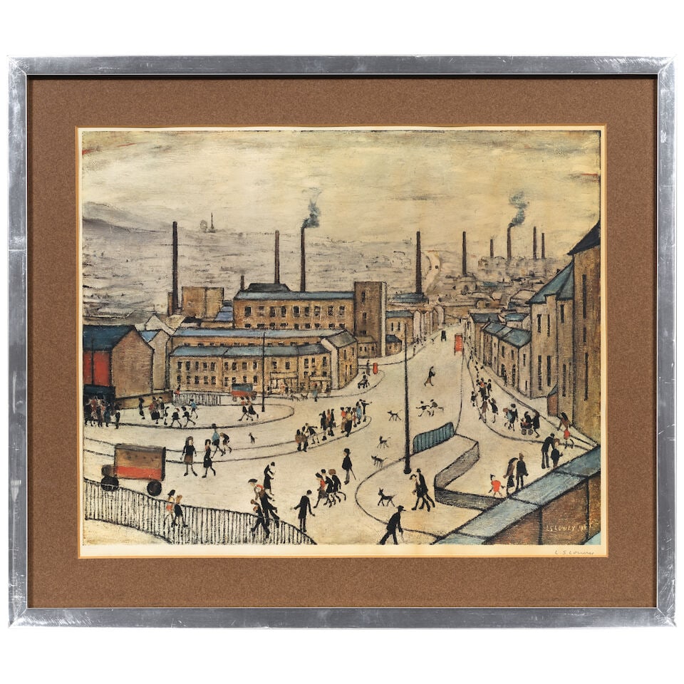 Laurence Stephen Lowry R.A. (British, 1887-1976) Huddersfield Offset lithograph in colours, 1973... - 2