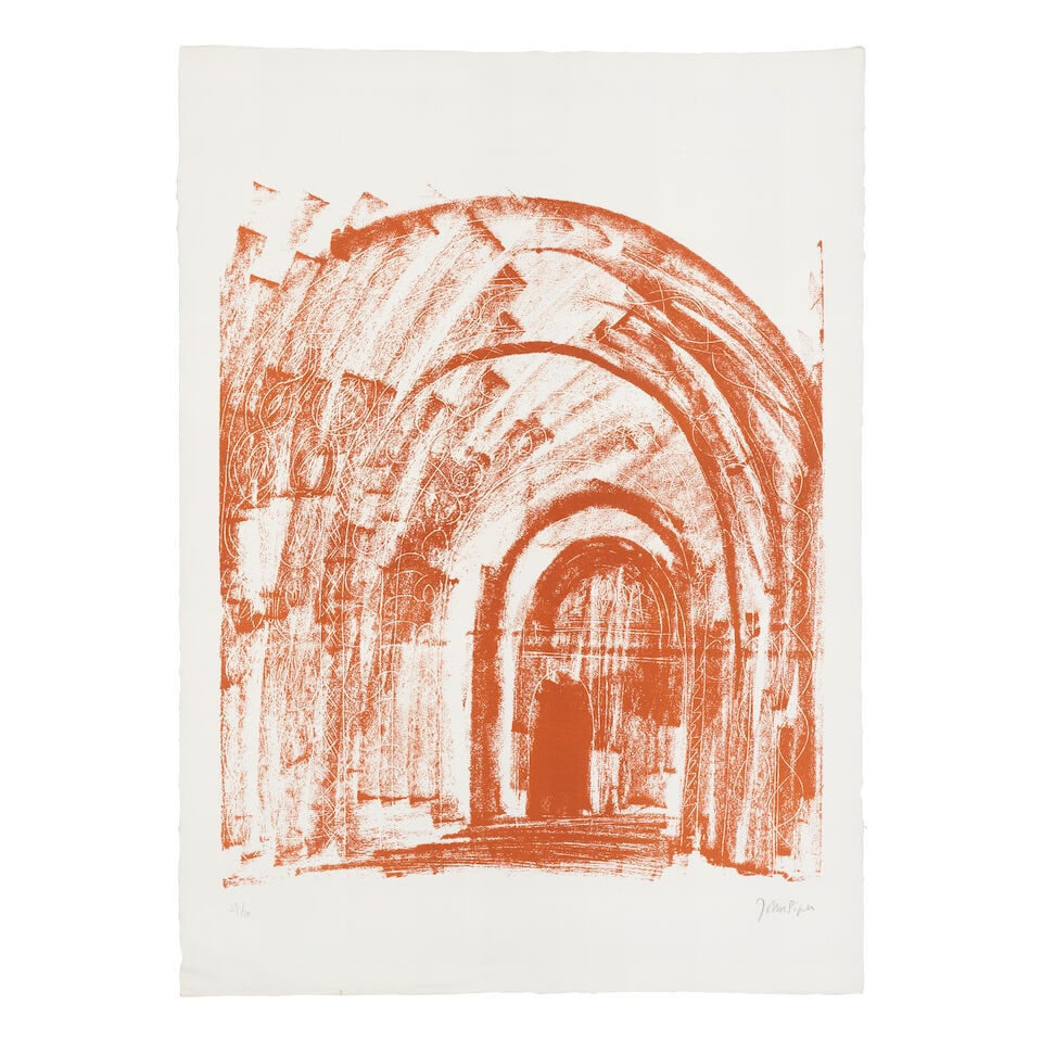 John Piper C.H. (British, 1903-1992) Malmesbury, Wiltshire: The South Porch; Leckhampstead, Berk... - 2