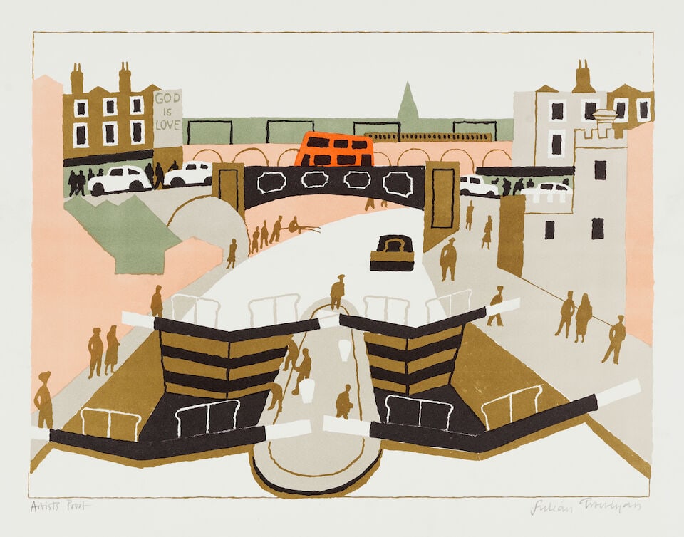 Julian Trevelyan R.A. (British, 1910-1988) Camden Lock, from Canal Series Lithograph in colours,... - 2