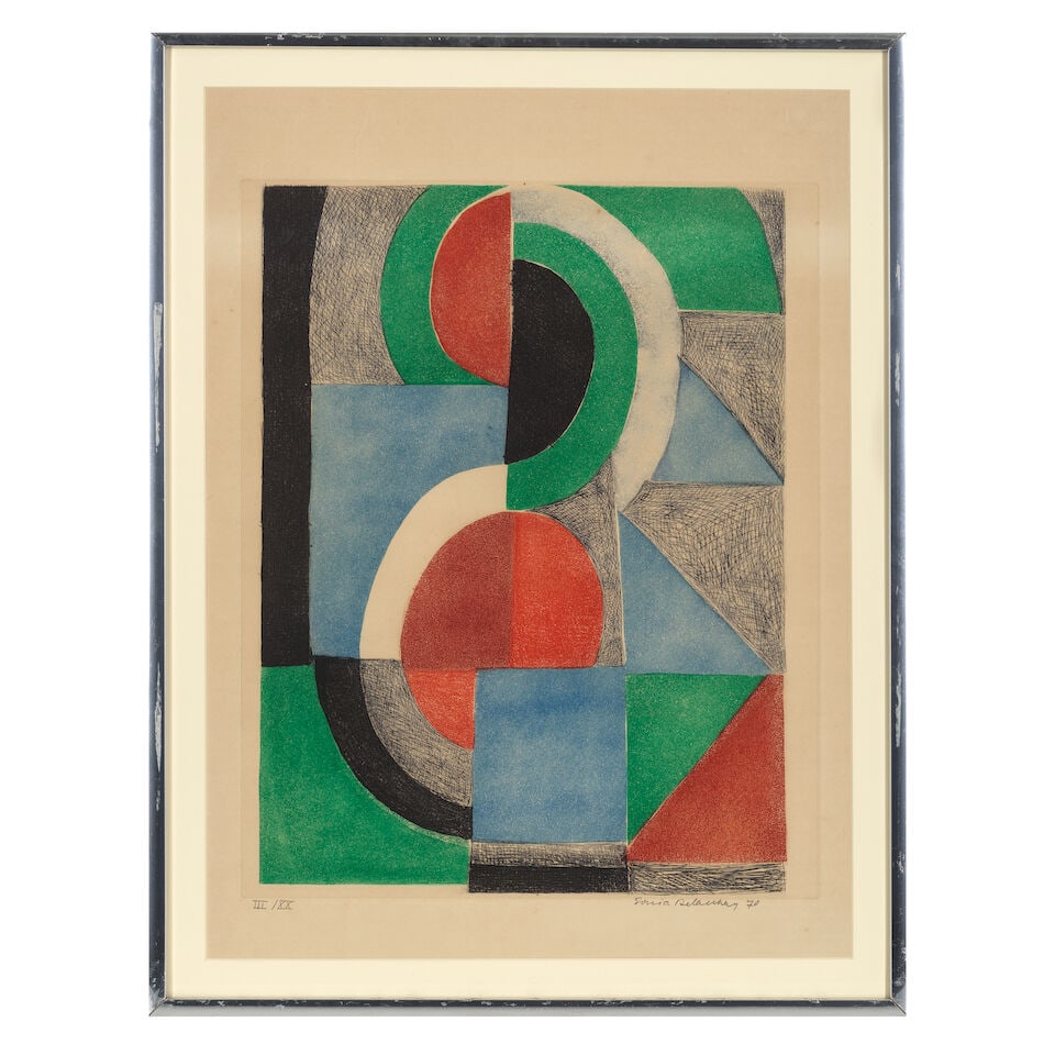 Sonia Delaunay (French, 1885-1979) One Plate, from Avec Moi-Même Etching and aquatint in co... - 3