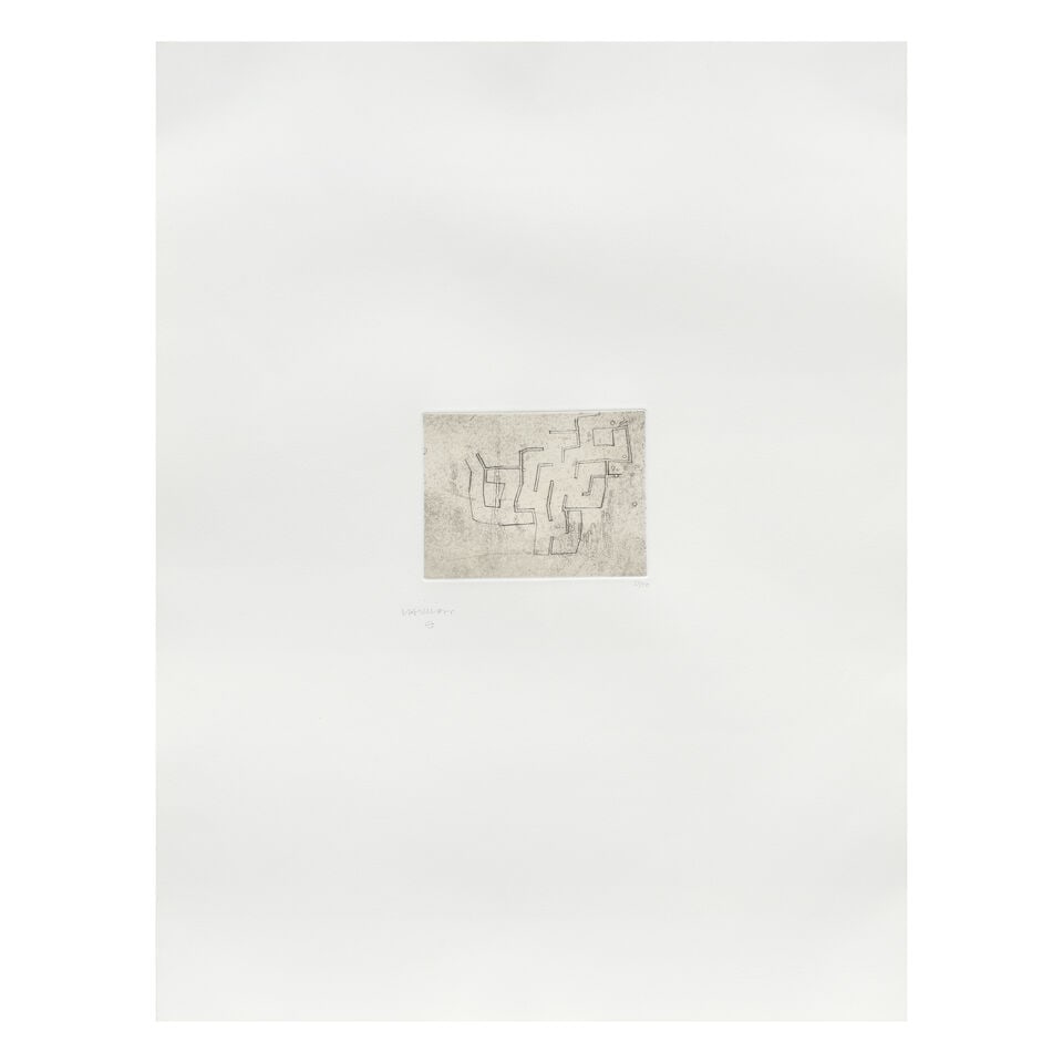 Eduardo Chillida (Spanish, 1924-2002) Enda II Drypoint, 1976, on wove paper, signed and numbered...: Eduardo Chillida (Spanish, 1924-2002) Enda II (Koelen 76007) Drypoint, 1976, on wove paper, signed and numbered 7/50 in pencil, printed by Atelier Morsang, published by Maeght Editeur, Paris, the full