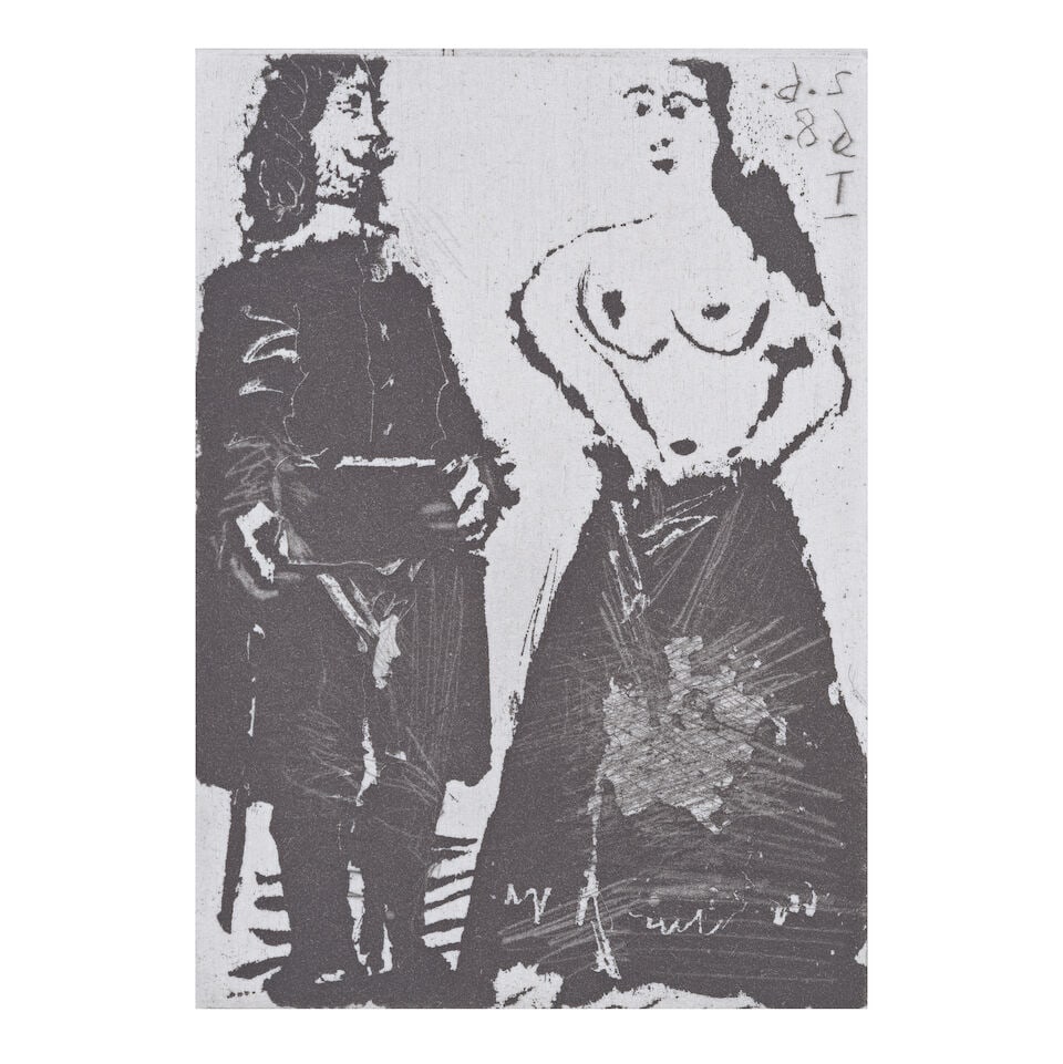 Pablo Picasso (Spanish, 1881-1973) Gentilhomme et Maja, from Séries 347 Sugarlift aquatint ... - 2