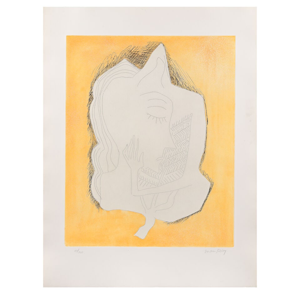 Man Ray (American, 1890-1976) Letter A (L'A); Magie de L'image Two etchings with aquatint in col... - 2