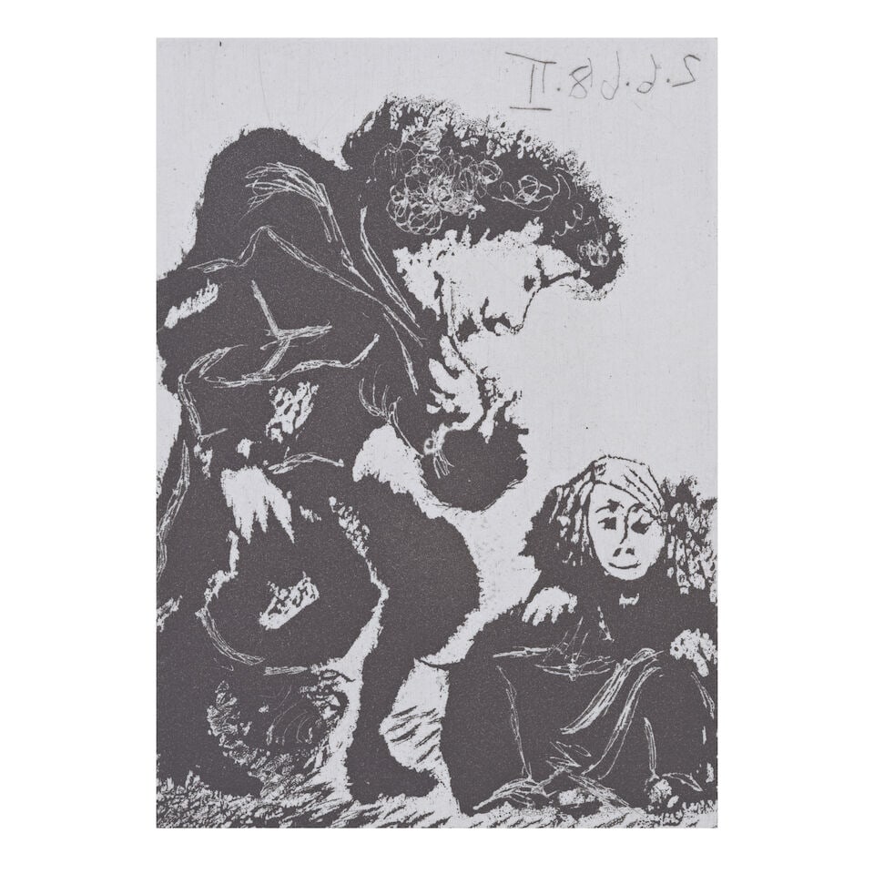 Pablo Picasso (Spanish, 1881-1973) Petite Infante accroupie et Courtisane, from Séries 347 ... - 2