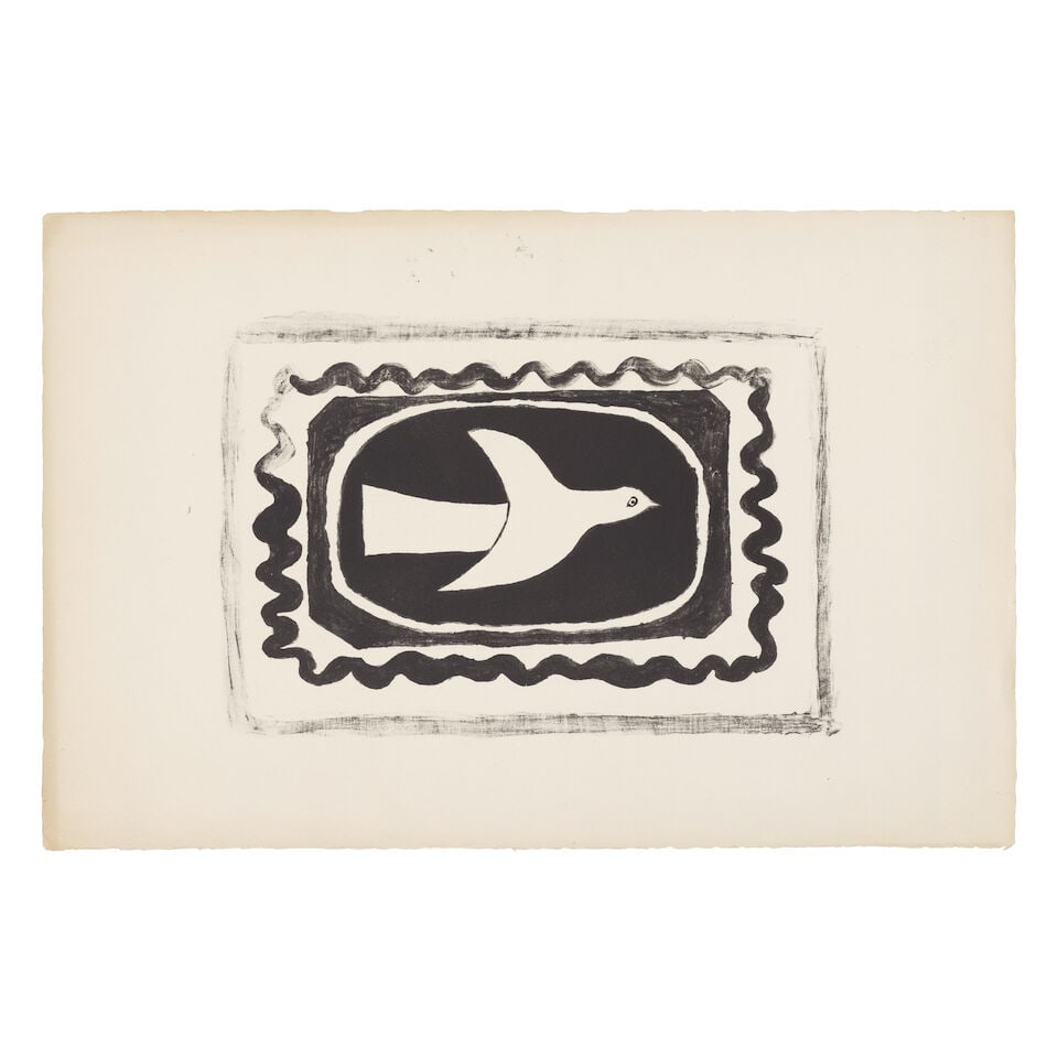 Georges Braque (French, 1882-1963) Oiseau verni; L'oiseau blanc Lithograph, 1954, on Arches wov... - 3
