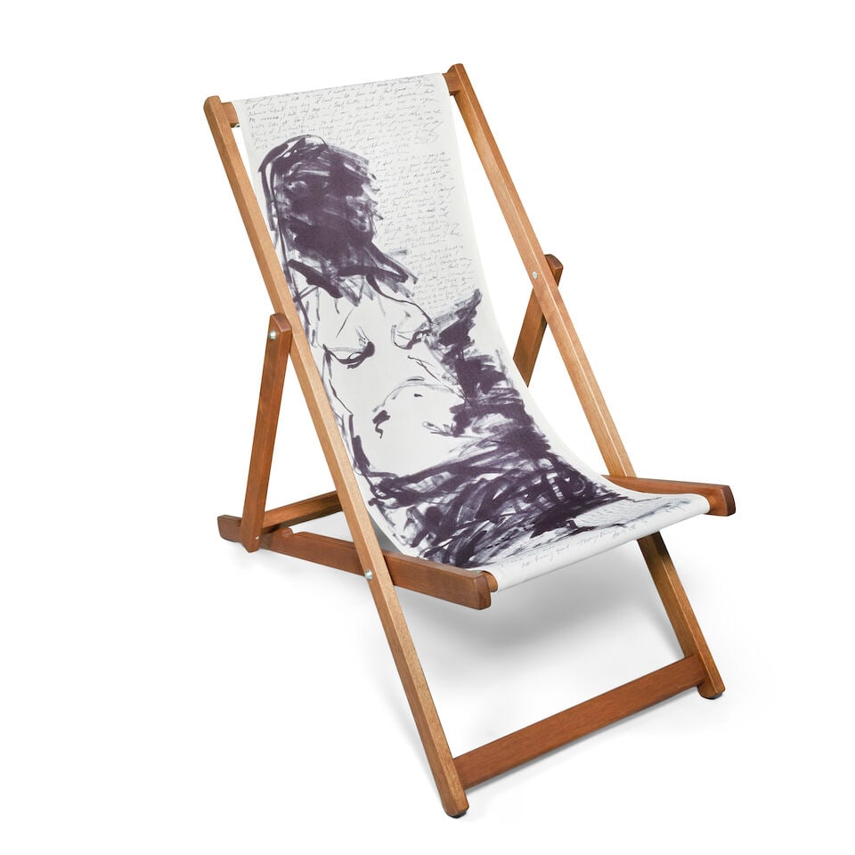 Dame Tracey Emin (British, born 1963) Deck Chair Multiple, 2007, printed in black on fabric with... - 2