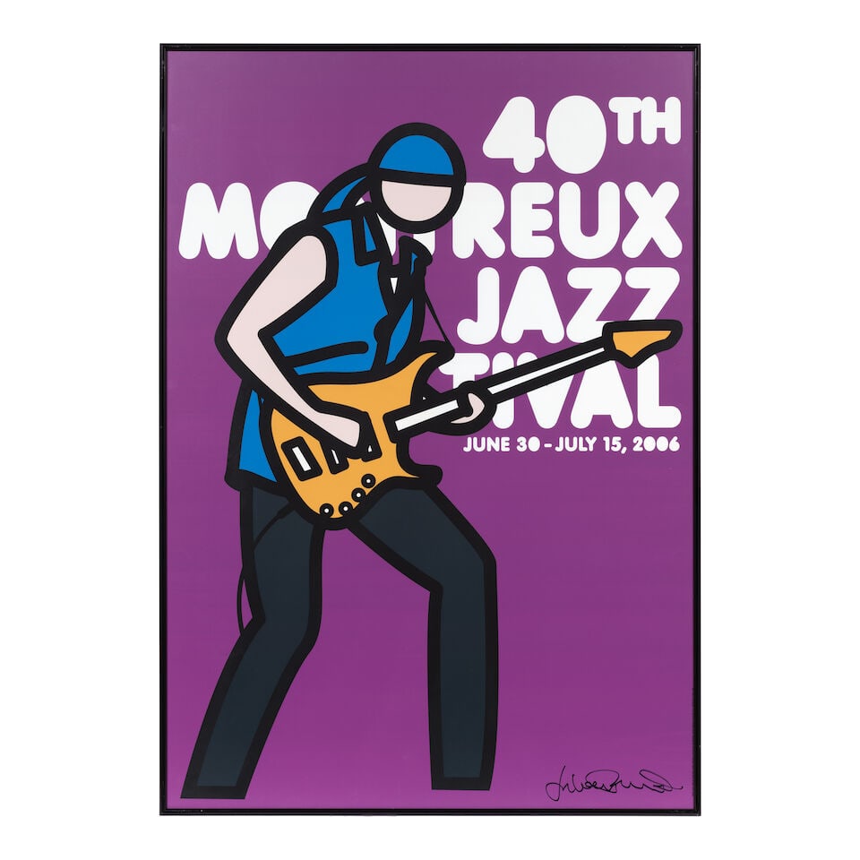 Julian Opie (British, born 1958) Montreux Jazz Festival (Purple) Screenprint in colours, 2006, o... - 2