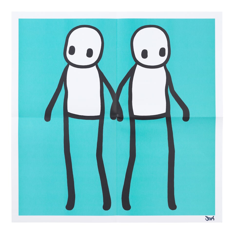 Stik (British, born 1979) Holding Hands (Red, Yellow, Orange, Blue & Teal) The complete set of f... - 6