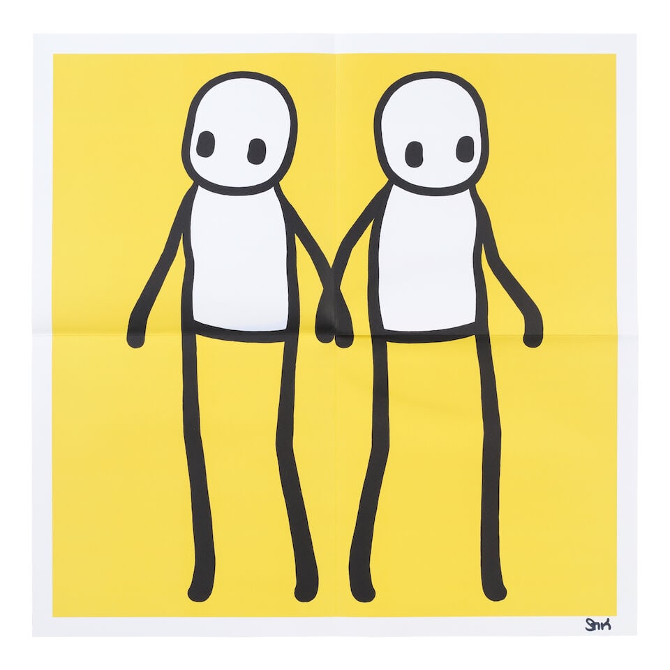 Stik (British, born 1979) Holding Hands (Red, Yellow, Orange, Blue & Teal) The complete set of f... - 7