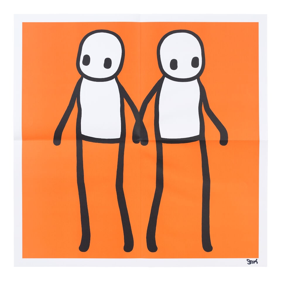 Stik (British, born 1979) Holding Hands (Red, Yellow, Orange, Blue & Teal) The complete set of f... - 8