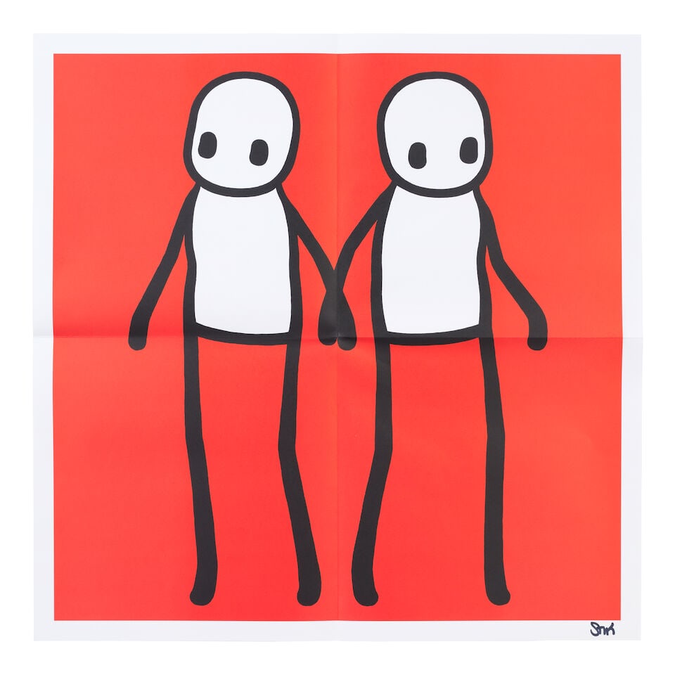 Stik (British, born 1979) Holding Hands (Red, Yellow, Orange, Blue & Teal) The complete set of f... - 9