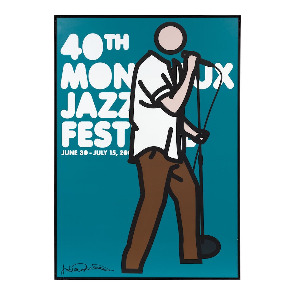 Julian Opie (British, born 1958) Montreux Jazz Festival (Blue) Screenprint in colours, 2006, on ... - 2