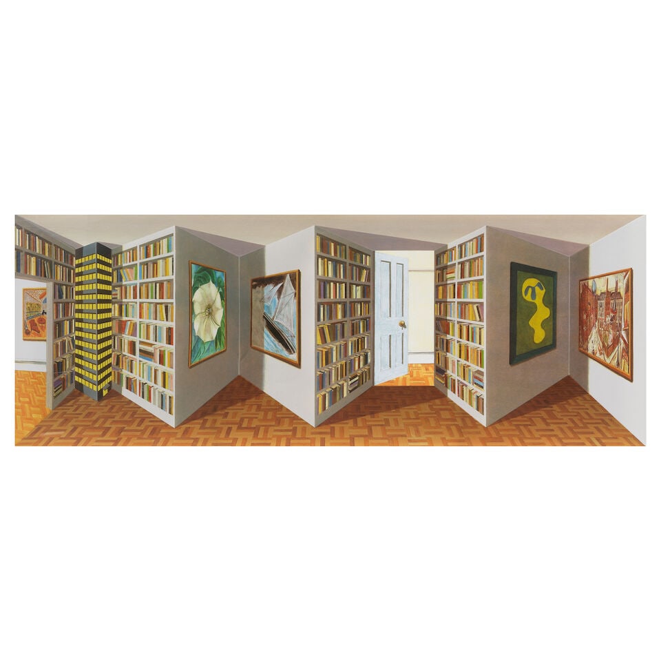 Patrick Hughes (British, born 1939) Art Department 3D lithographic multiple with hand-colouring,... - 2