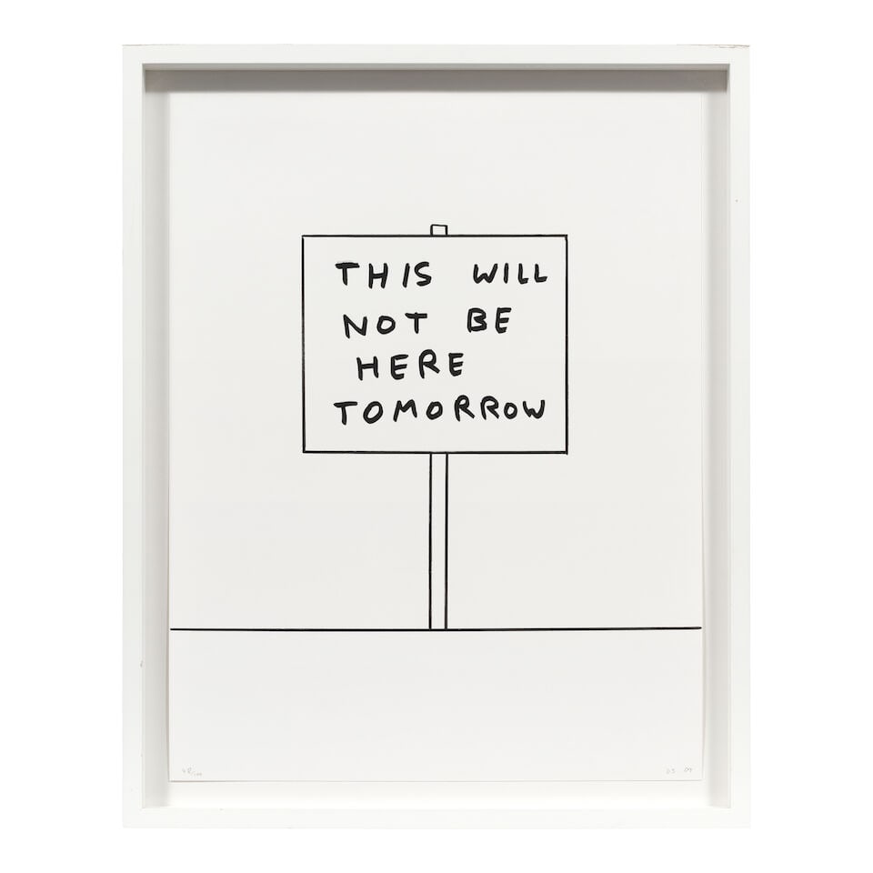 David Shrigley (British, born 1968) This Will Not Be Here Tomorrow Drawing in black felt-tip pen... - 2