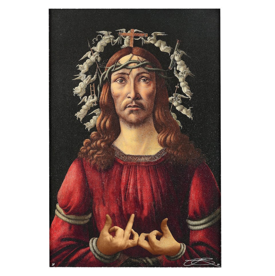 The Connor Brothers (British, born 1968) Gang Jesus Giclée print and screenprint in colours...: The Connor Brothers (British, born 1968) Gang Jesus Giclée print and screenprint in colours, 2022, on archival paper, signed, dated and inscribed 'S/P' in white ink, a special proof aside from th
