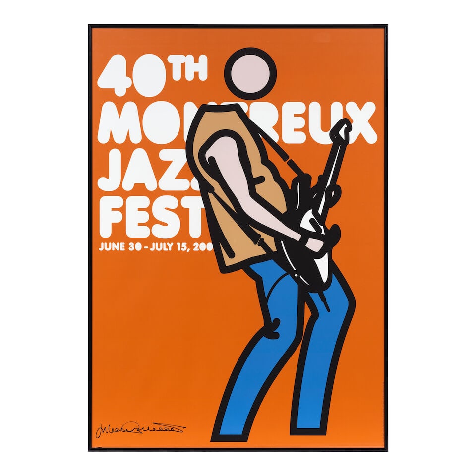 Julian Opie (British, born 1958) Montreux Jazz Festival (Mustard) Screenprint in colours, 2006, ... - 2