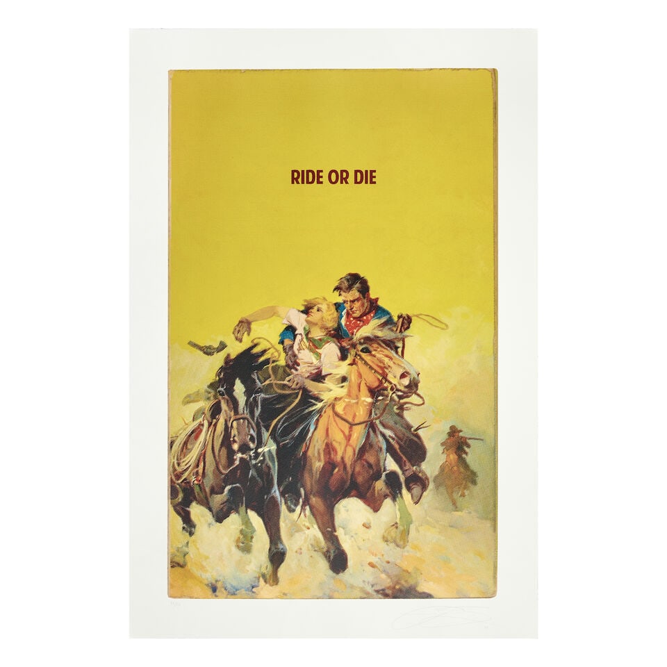 The Connor Brothers (British, born 1968) Ride or Die Giclée print in colours with screenpri...: The Connor Brothers (British, born 1968) Ride or Die Giclée print in colours with screenprint varnish, 2025, on wove paper, signed, dated and numbered 38/50 in pencil, published by the artists, L
