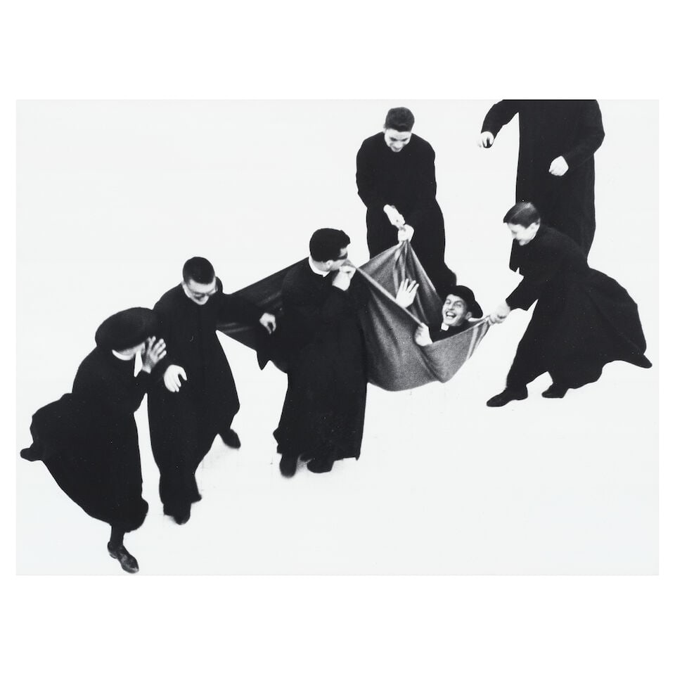 Mario Giacomelli (Italian, 1925-2000) Pretini, from Io non ho mani che mi accarezzino il volto G...: Mario Giacomelli (Italian, 1925-2000) Pretini, from Io non ho mani che mi accarezzino il volto (Crawford p.225) Gelatin silver print, circa 1961-63, printed later, on Agfa paper, signed in black ink a