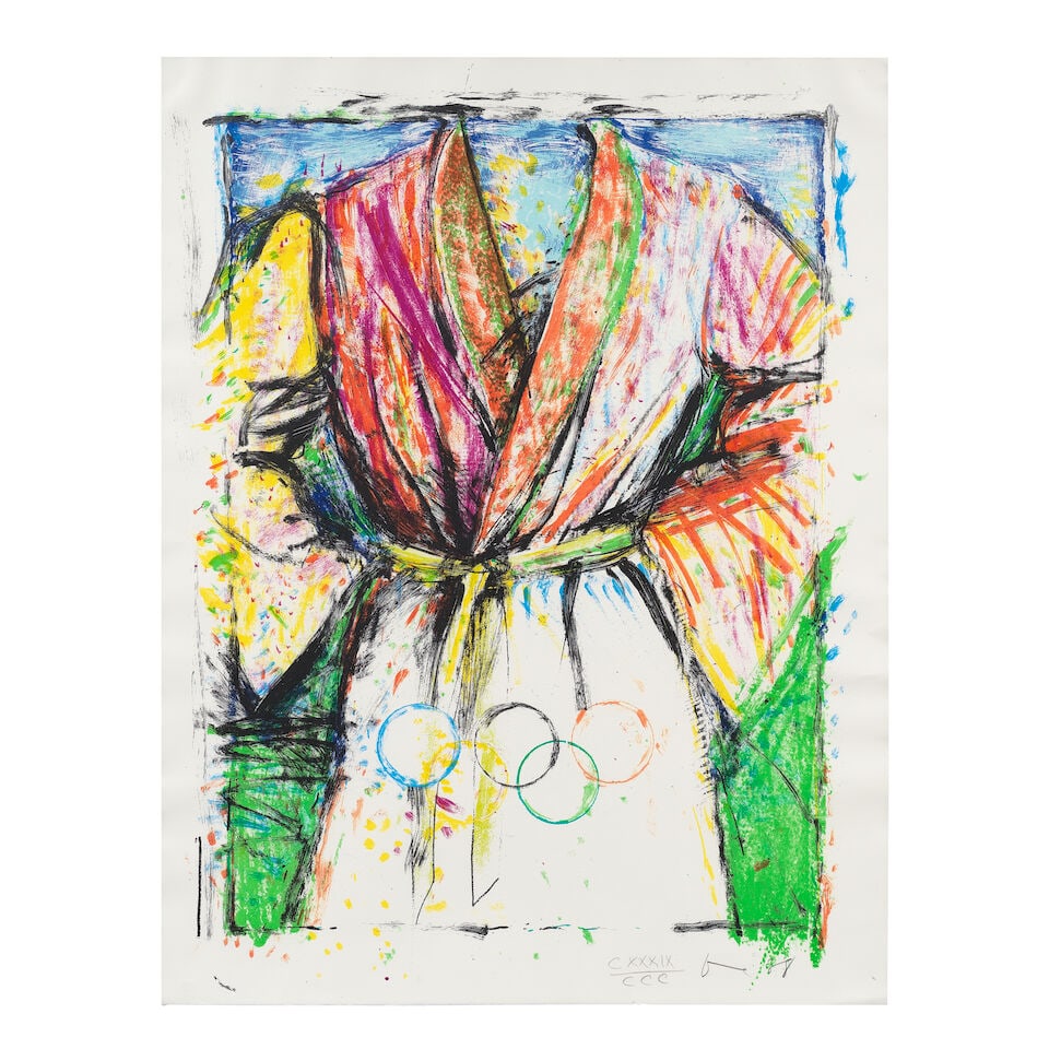 Jim Dine (American, born 1935) Olympic robe Lithograph in colours, 1988, on wove paper, signed, ... (1 of 2)