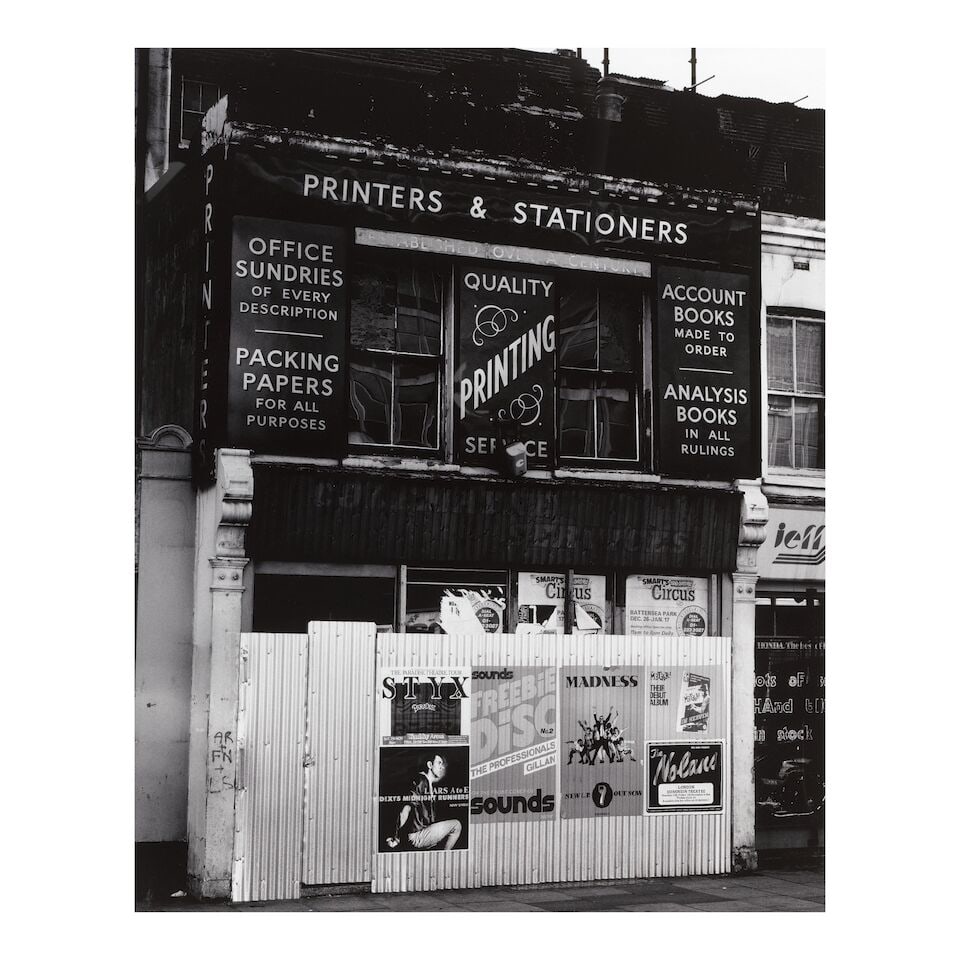 David Bailey (British, born 1938) MWP, Printing Works, Euston Rd, 1981, printed later Archival i...: David Bailey (British, born 1938) MWP, Printing Works, Euston Rd, 1981, printed later Archival inkjet print in black and white, 2016, on Hahnemühle Fine Art Baryta paper, signed and numbered 10/1