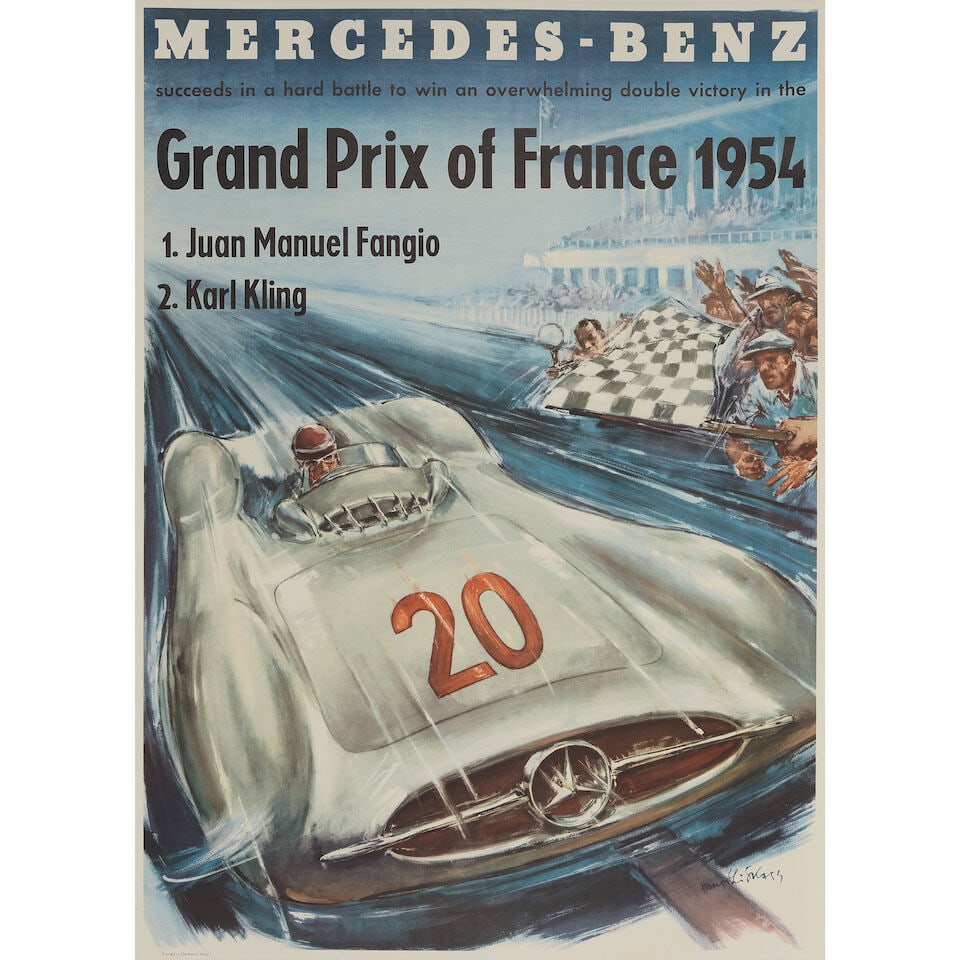 HANS LISKA (1907-1983) MERCEDES-BENZ. GRAND PRIX OF FRANCE 1954 (1 of 1)