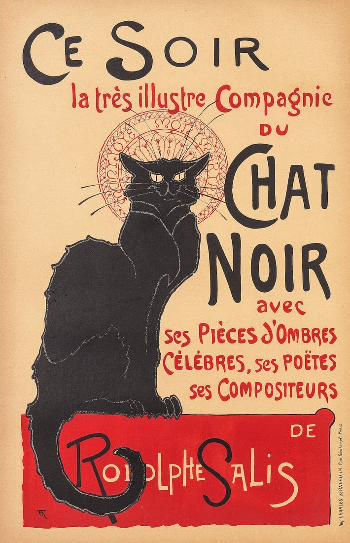 THÉOPHILE-ALEXANDRE STEINLEN (1859-1923) CHAT NOIR, Ce Soir (1 of 1)