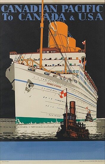 KENNETH DENTON SHOESMITH (1890-1939) CANADIAN PACIFIC to CANADA & USA. S.S. Empress of Britain (1 of 1)