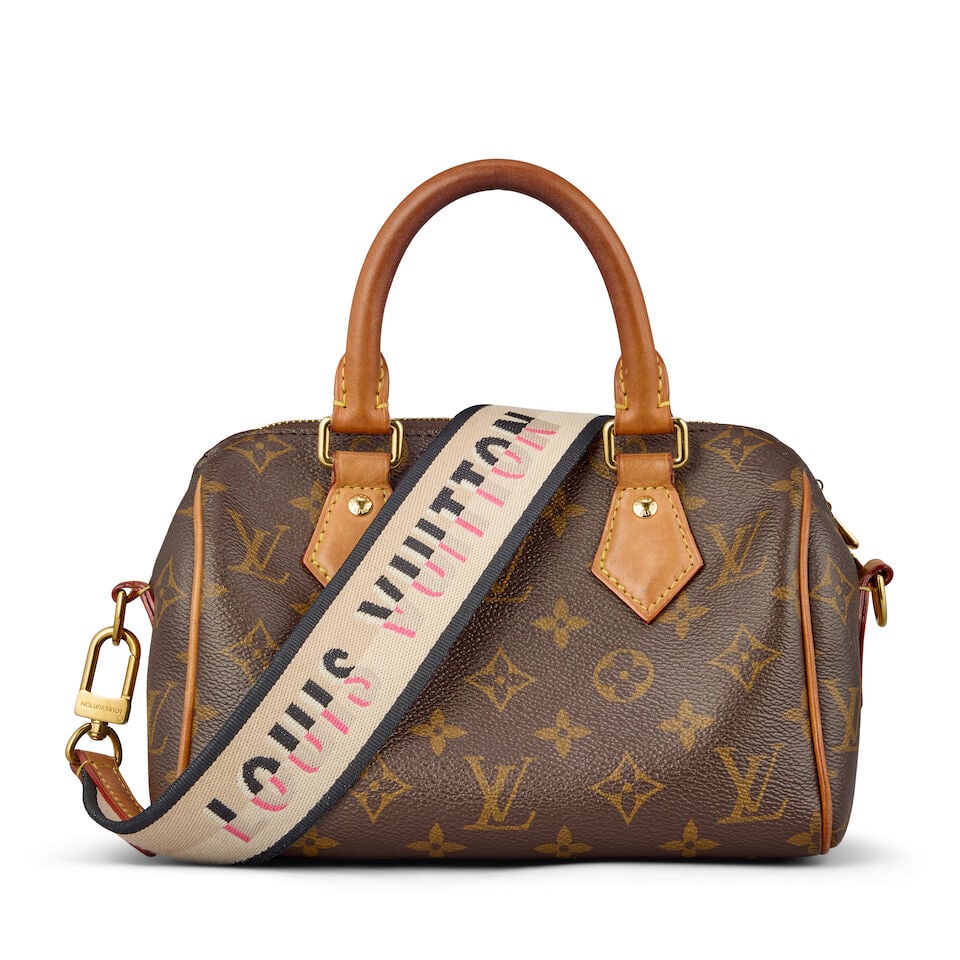 Louis Vuitton: a Monogram Speedy 20 Bandouliere 2023 (includes microchip, padlock, keys and dust... (1 of 2)