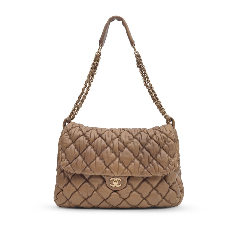 Chanel: a Brown Bubble Quilt Shoulder Bag 2006-08 (includes serial sticker) (1 of 2)