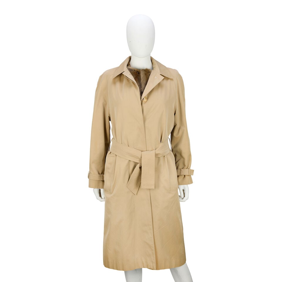 Yves Saint Laurent Fourrures: a Trench Coat with Removable Fur Gilet 1980s (1 of 4)