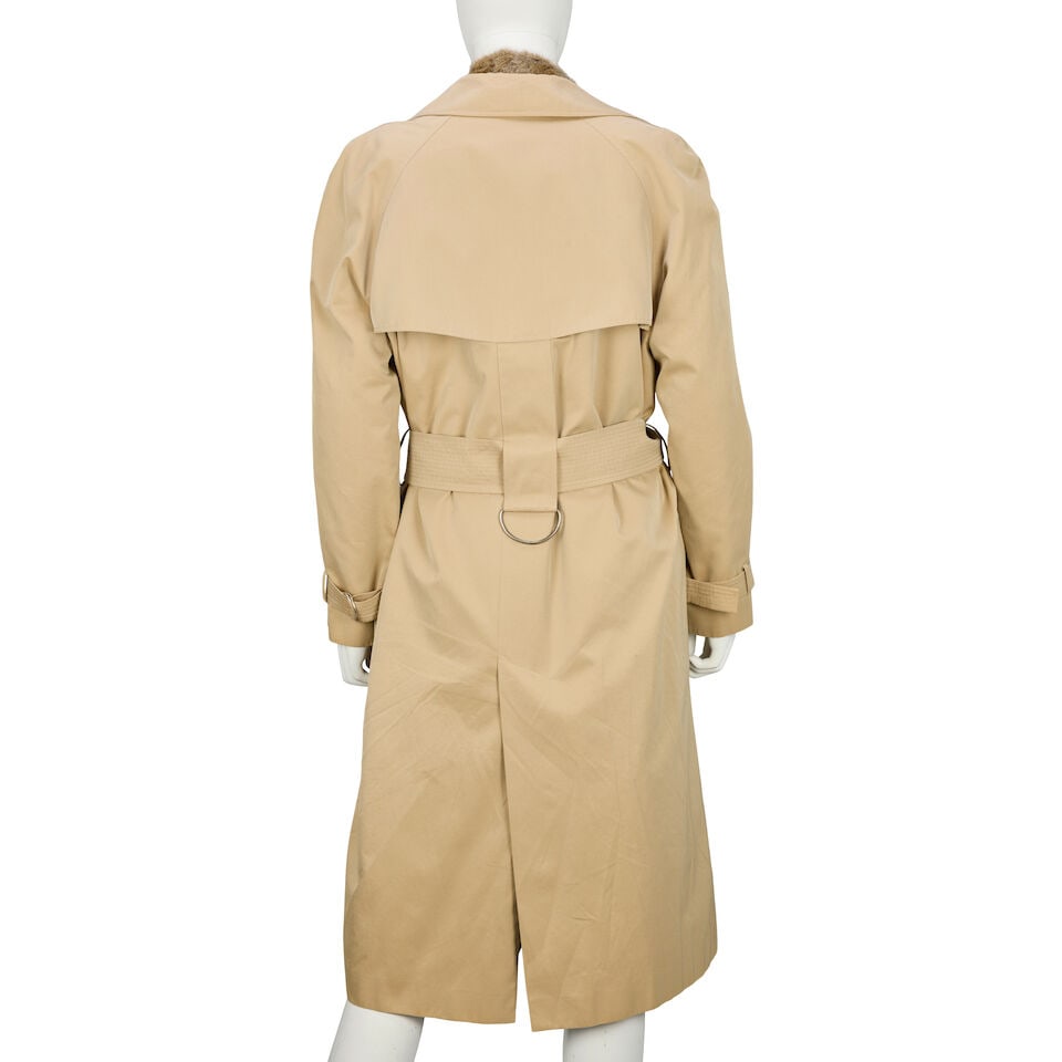Yves Saint Laurent Fourrures: a Trench Coat with Removable Fur Gilet 1980s - 4