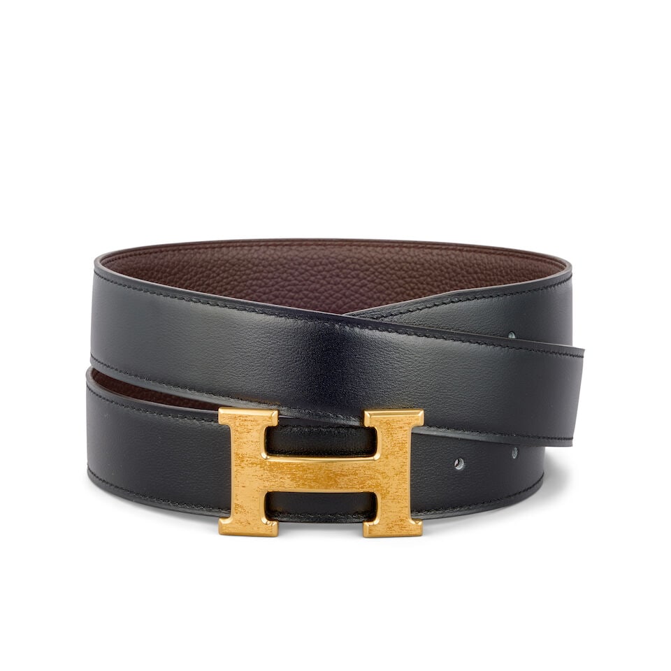 Hermès: a Black and Chocolat H Buckle Reversible Belt 2021 (includes dust bags and box) (1 of 1)