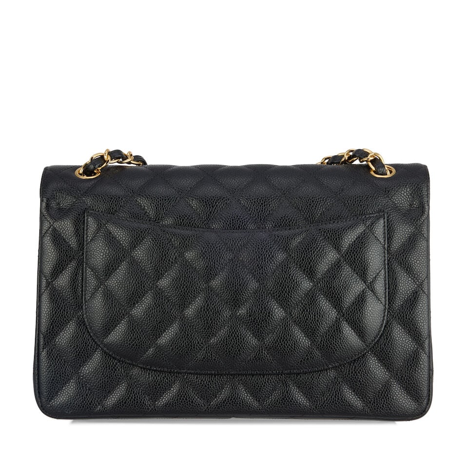 Chanel: a Black Caviar Leather Jumbo Classic Double Flap 2019 (includes serial sticker, authenti... - 2
