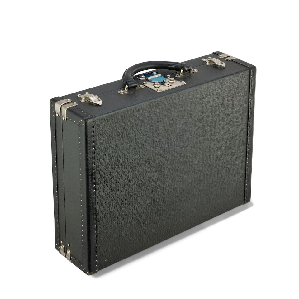 Louis Vuitton: a Graphite Taiga Leather President Case (includes key) (1 of 1)