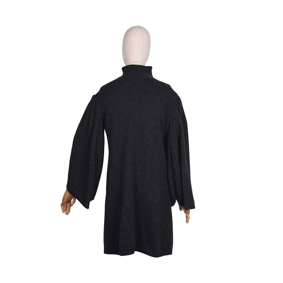 Chanel: a Charcoal Knitted Cashmere Dress Autumn 2007 - 2