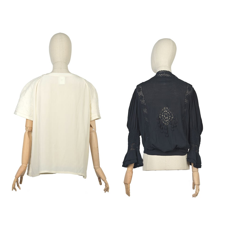 Chanel: a White Silk Top and a Black Cotton Top - 2