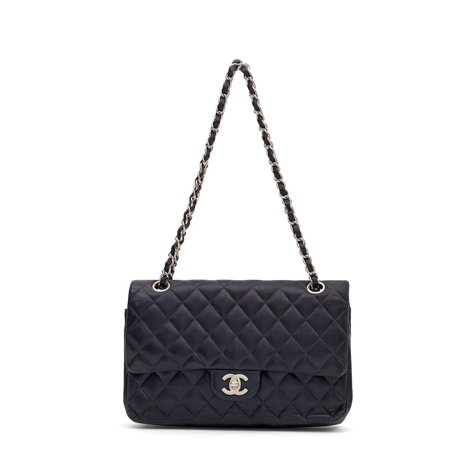 Chanel: a Black Lambskin Medium Classic Flap Bag 2004-05 (includes serial sticker and dust bag) (1 of 2)