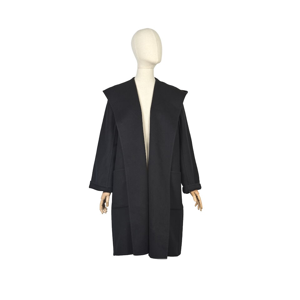 Hermès: a Black Cashmere Hooded Reversible Coat 2000s (1 of 4)