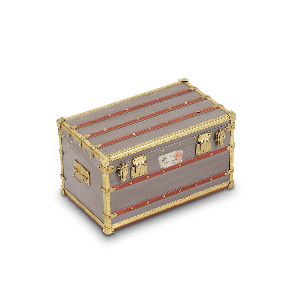 Louis Vuitton: a Mini Malle Zinc 1899 Trunk Paperweight 2011 (includes box) (1 of 2)