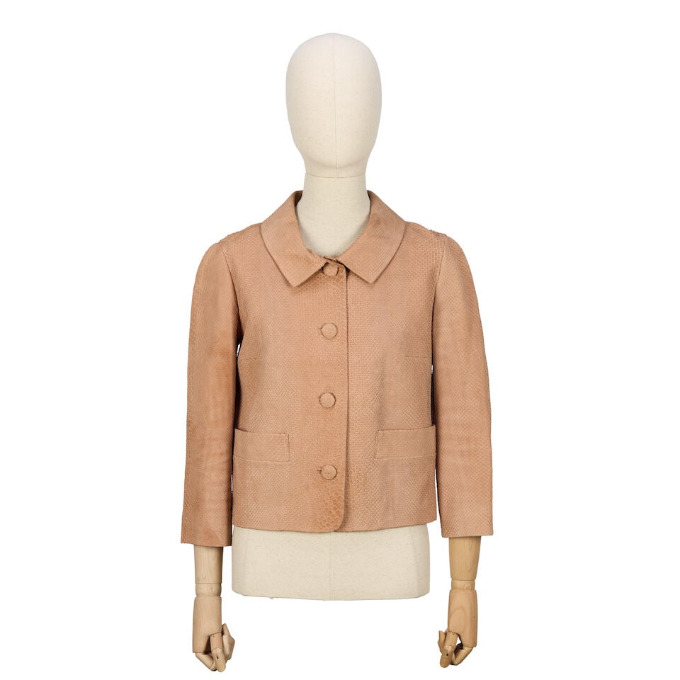 Christian Dior: a Blush Pink Matte Python Skin Jacket 2000s (1 of 2)