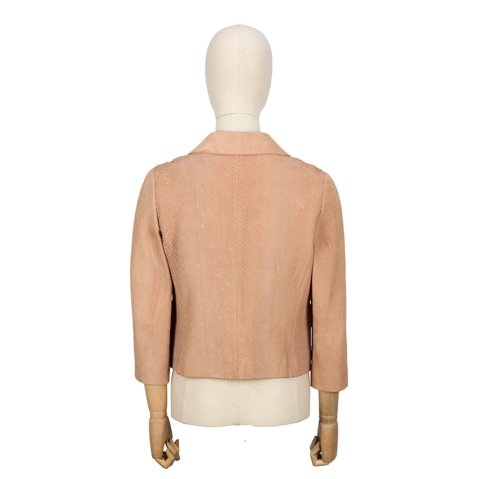Christian Dior: a Blush Pink Matte Python Skin Jacket 2000s - 2